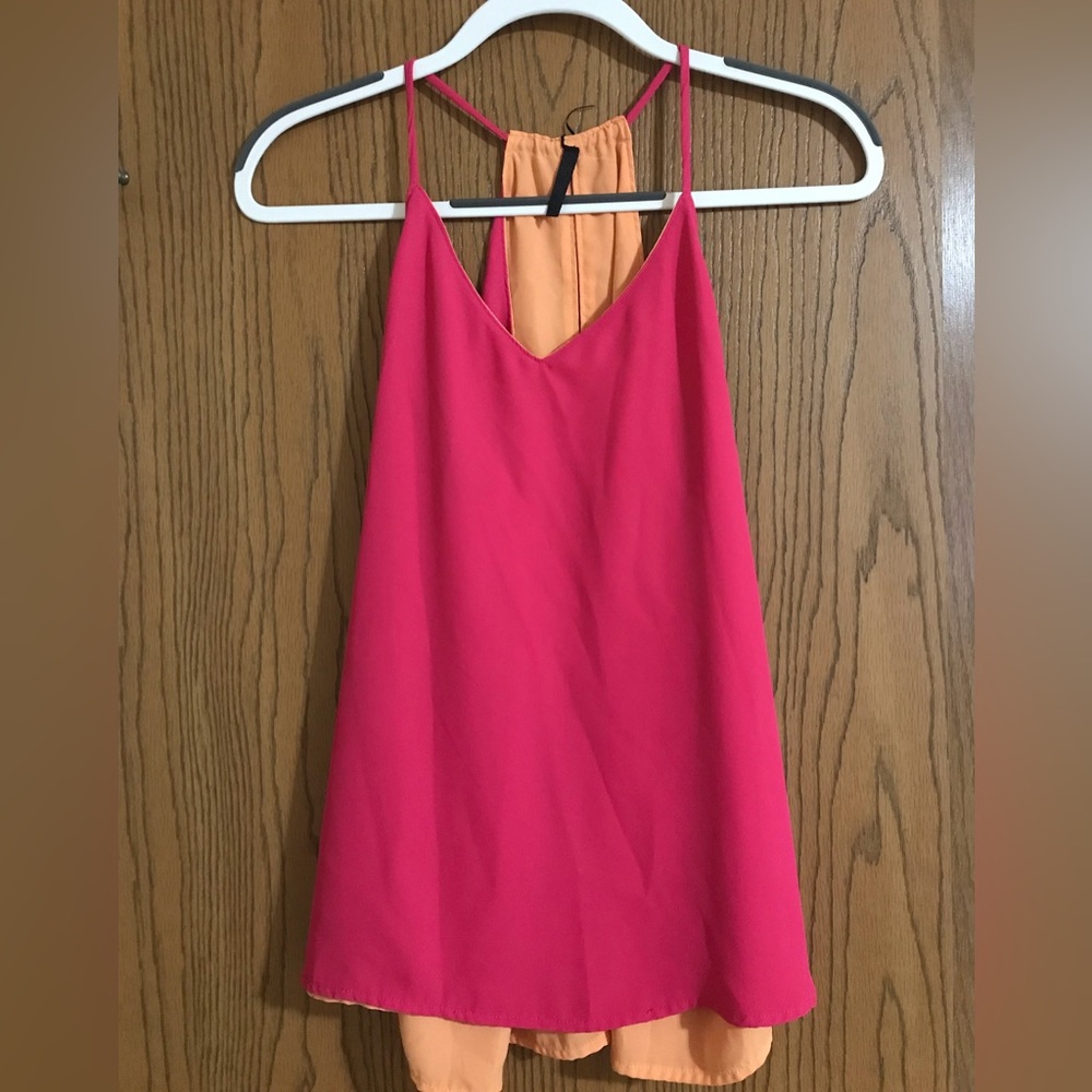 Pink and orange reversible Maurices tank top